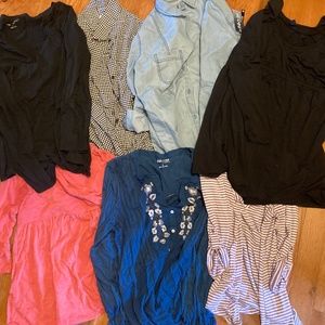Lot of long sleeve maternity shirts